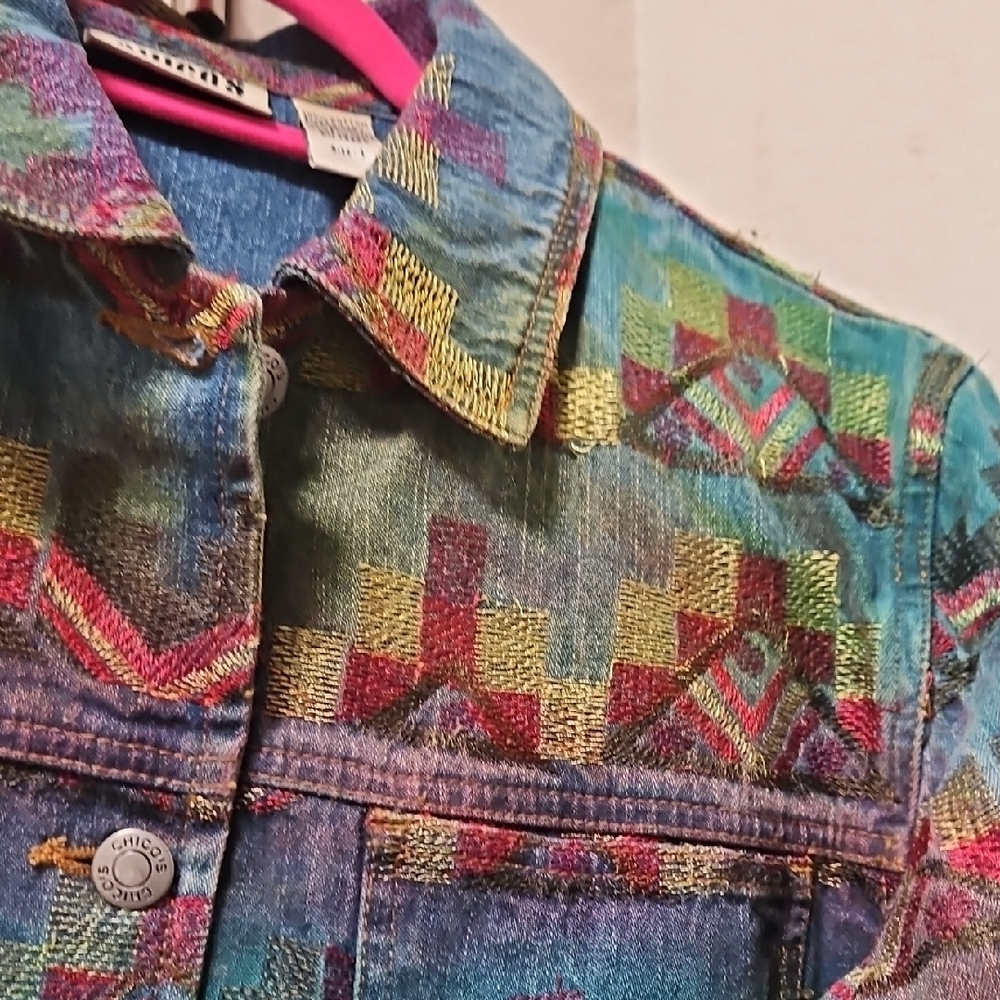 Vintage Geometric Pattern Jacket by Chico's - Picture 3 of 6